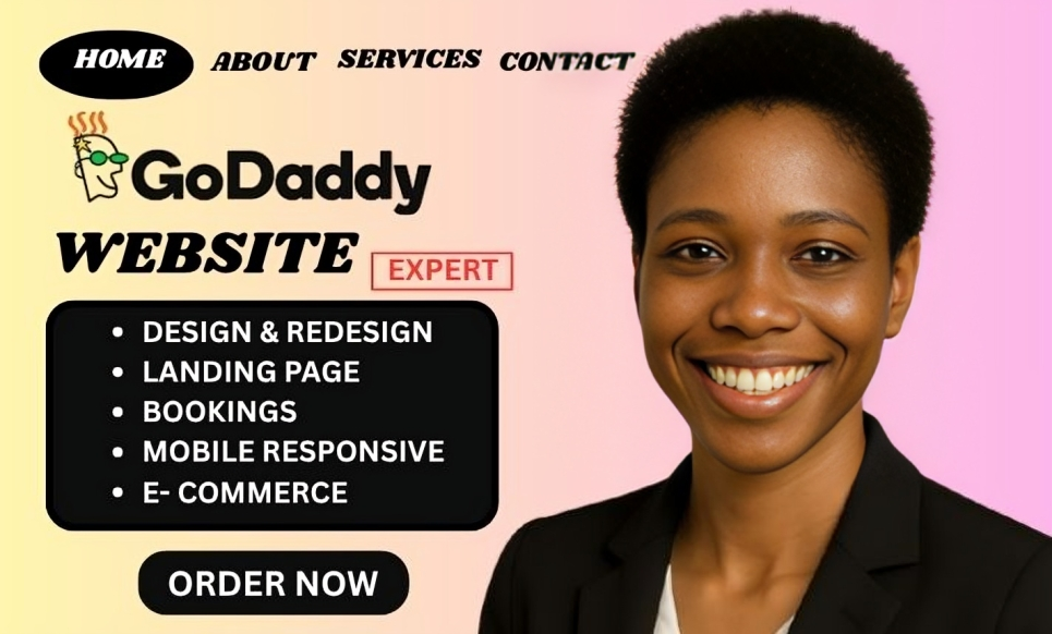 I will do godaddy website design, godaddy website redesign, godaddy website